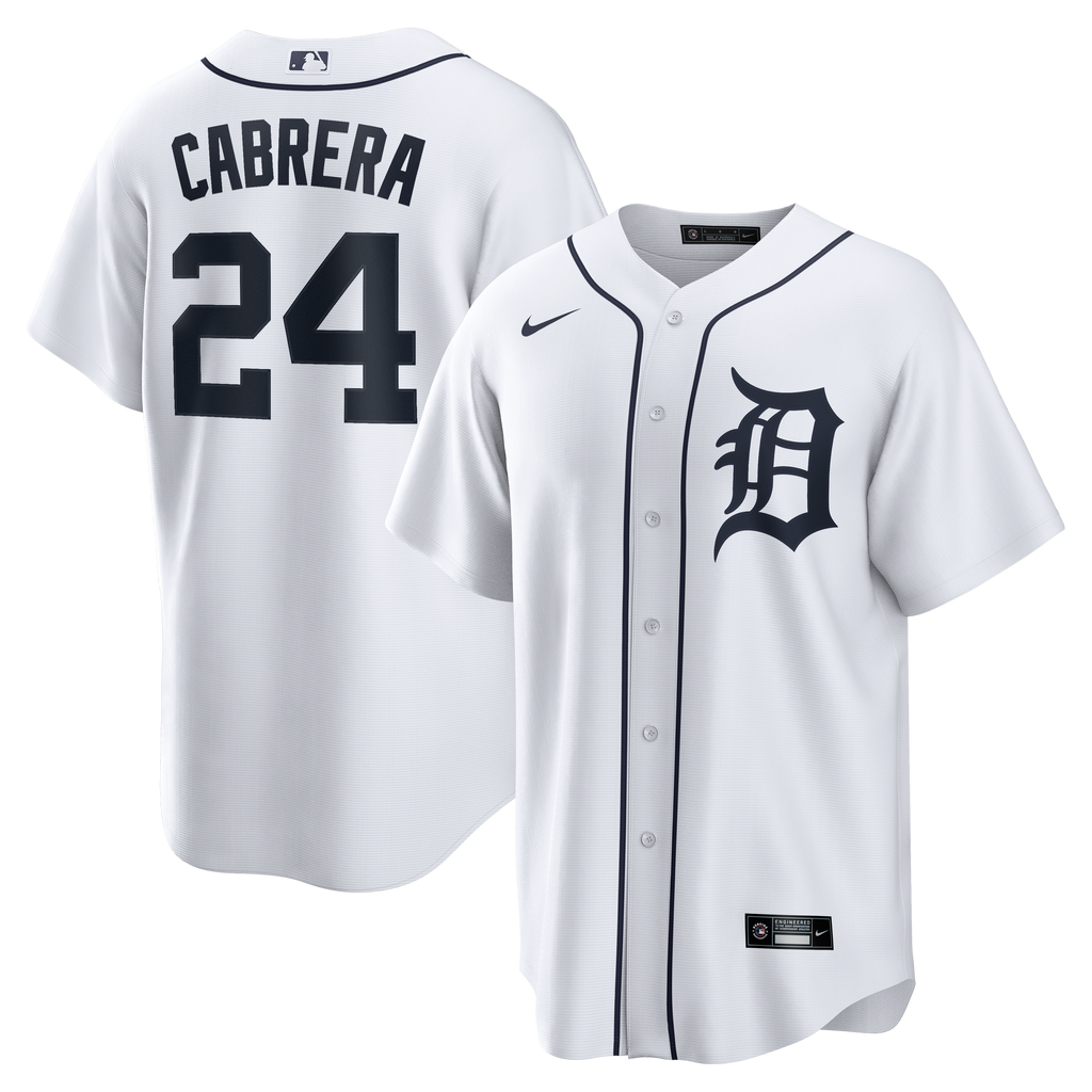 Men's Detroit Tigers Miguel Cabrera Nike White Home Retired Player Replica Jersey - 2