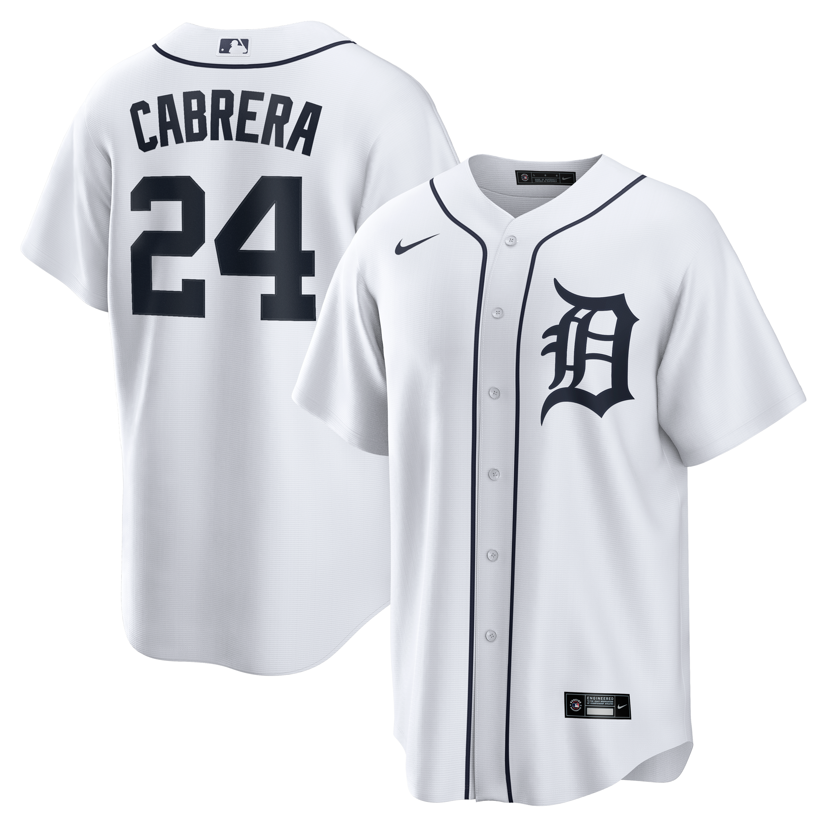 Men's Detroit Tigers Miguel Cabrera Nike White Home Retired Player Replica Jersey - 2