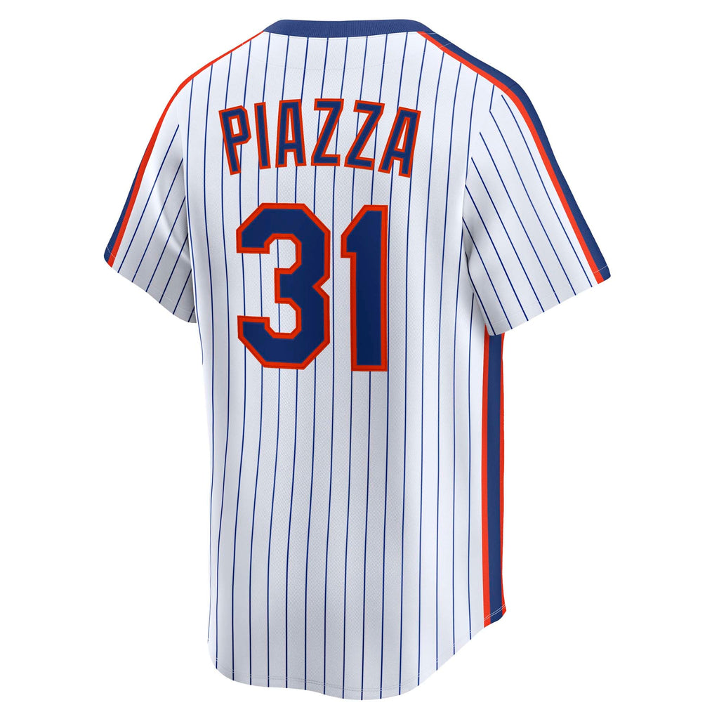 Men's New York Mets Mike Piazza Nike White Throwback Cooperstown Collection Limited Jersey - 4
