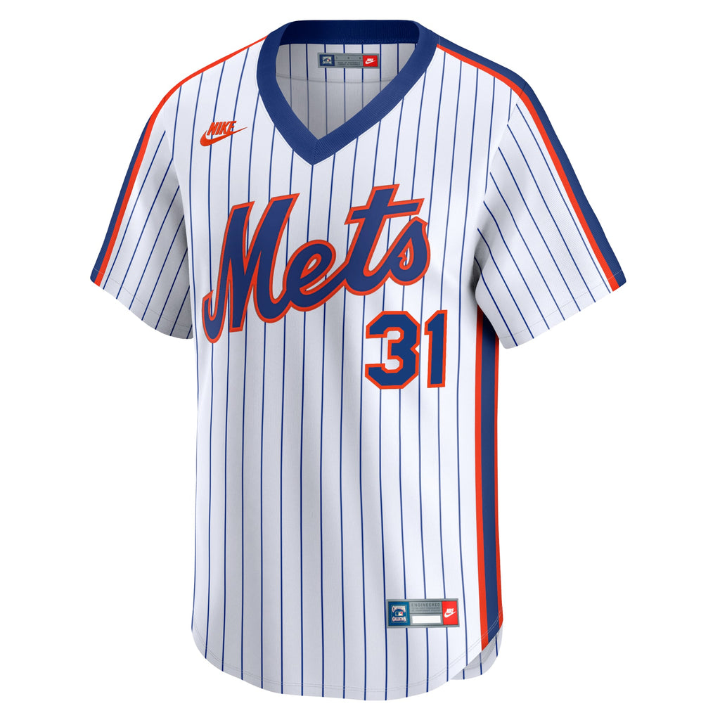 Men's New York Mets Mike Piazza Nike White Throwback Cooperstown Limited Jersey - 3