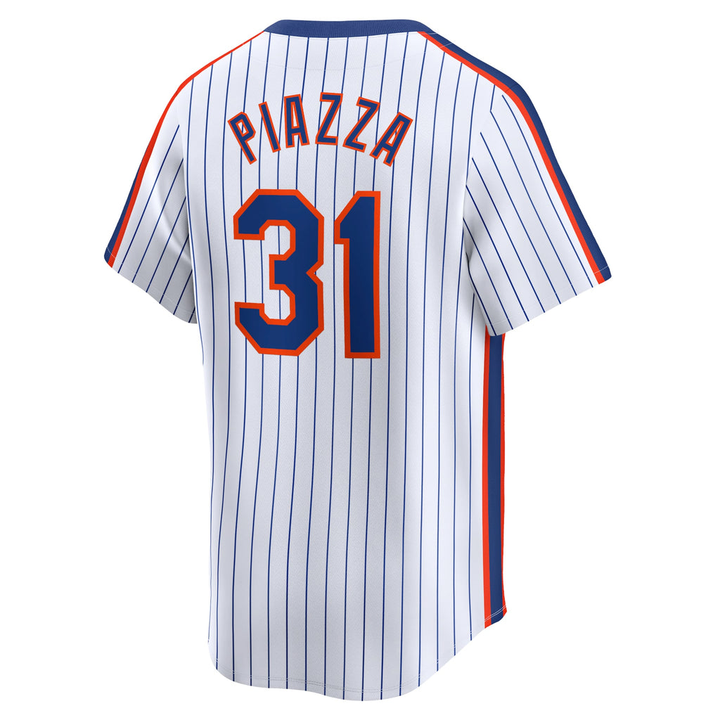 Men's New York Mets Mike Piazza Nike White Throwback Cooperstown Limited Jersey - 4