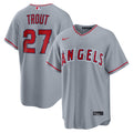 Men's Los Angeles Angels Mike Trout Nike Gray Road Replica Jersey