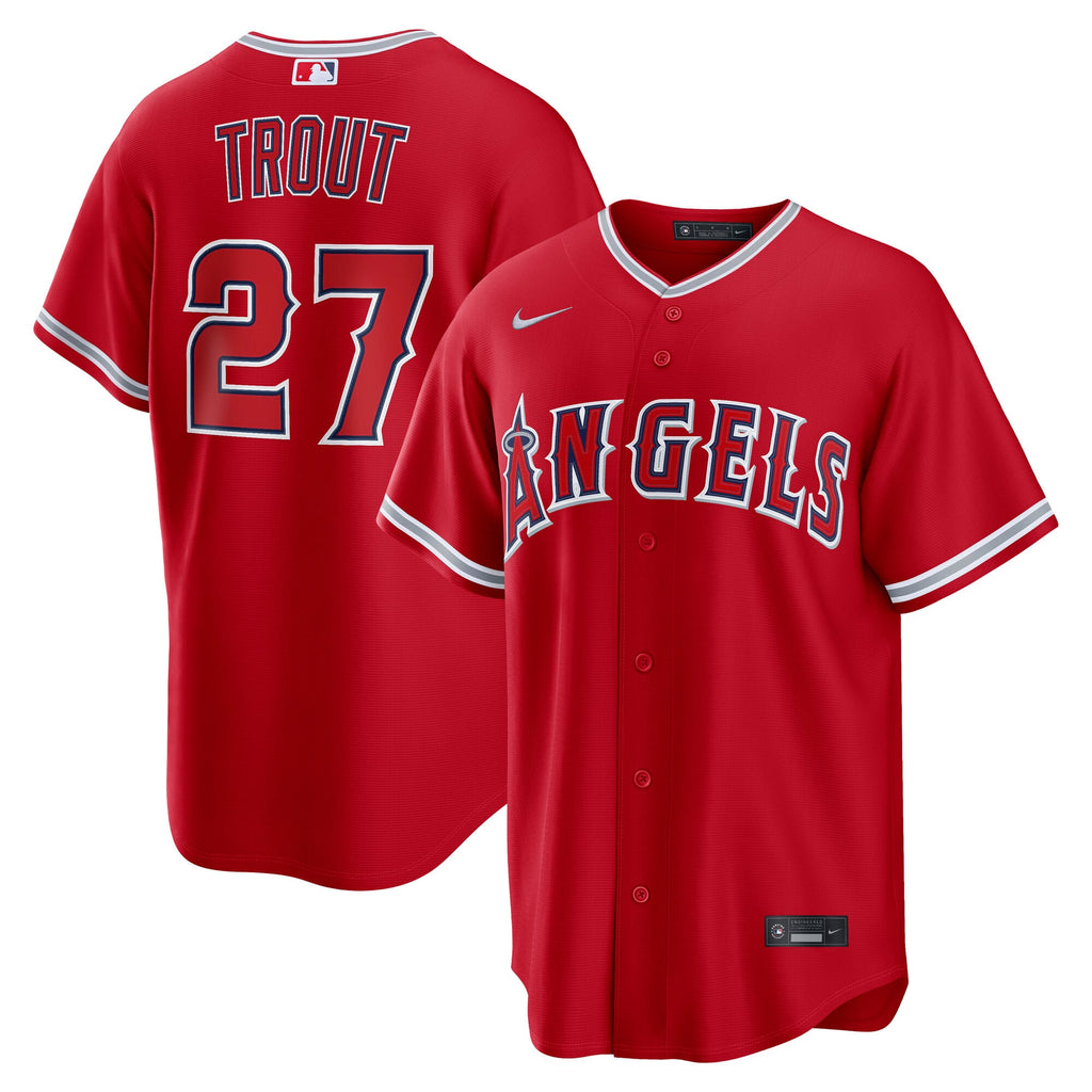 Men's Los Angeles Angels Mike Trout Nike Red Alternate Replica Jersey - 2