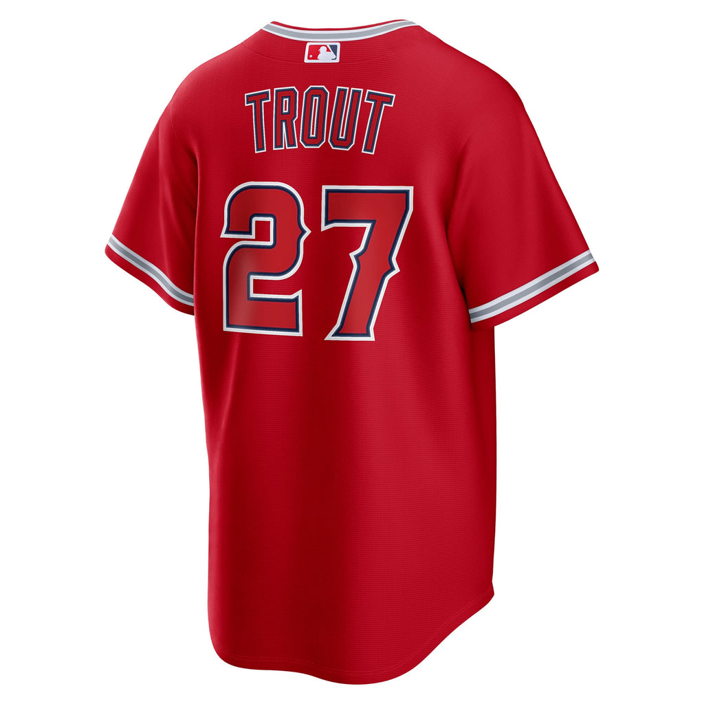 Men's Los Angeles Angels Mike Trout Nike Red Alternate Replica Jersey - 4