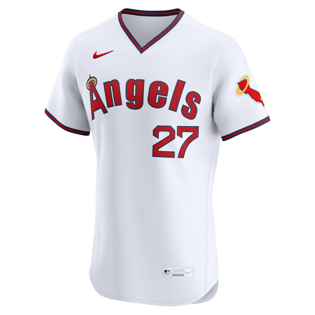 Men's Los Angeles Angels Mike Trout Nike White Alternate 2 Elite Jersey - 3