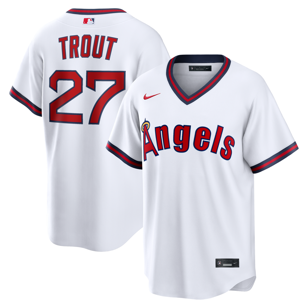 Men's Los Angeles Angels Mike Trout Nike White Alternate Replica Jersey - 2