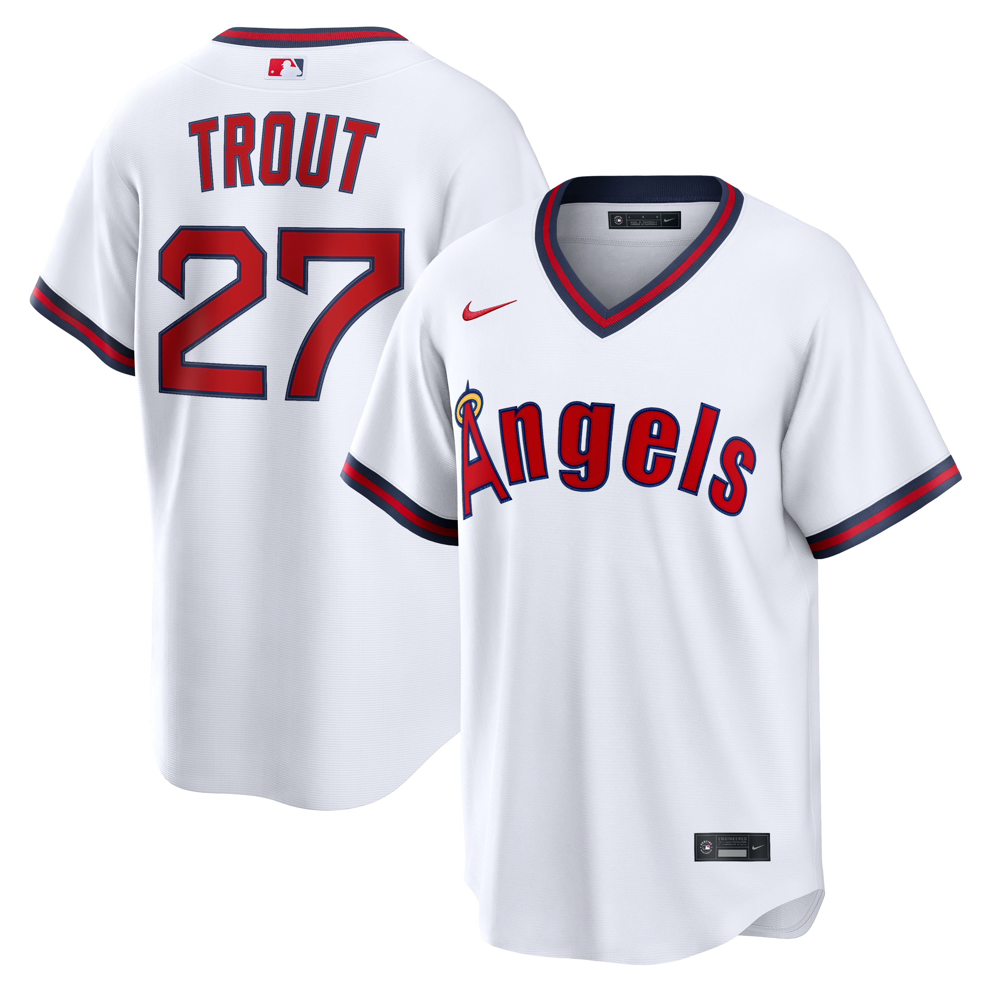 Men's Los Angeles Angels Mike Trout Nike White Alternate Replica Jersey - 2