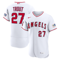 Men's Los Angeles Angels Mike Trout Nike White Home Authentic Sponsor Patch Jersey