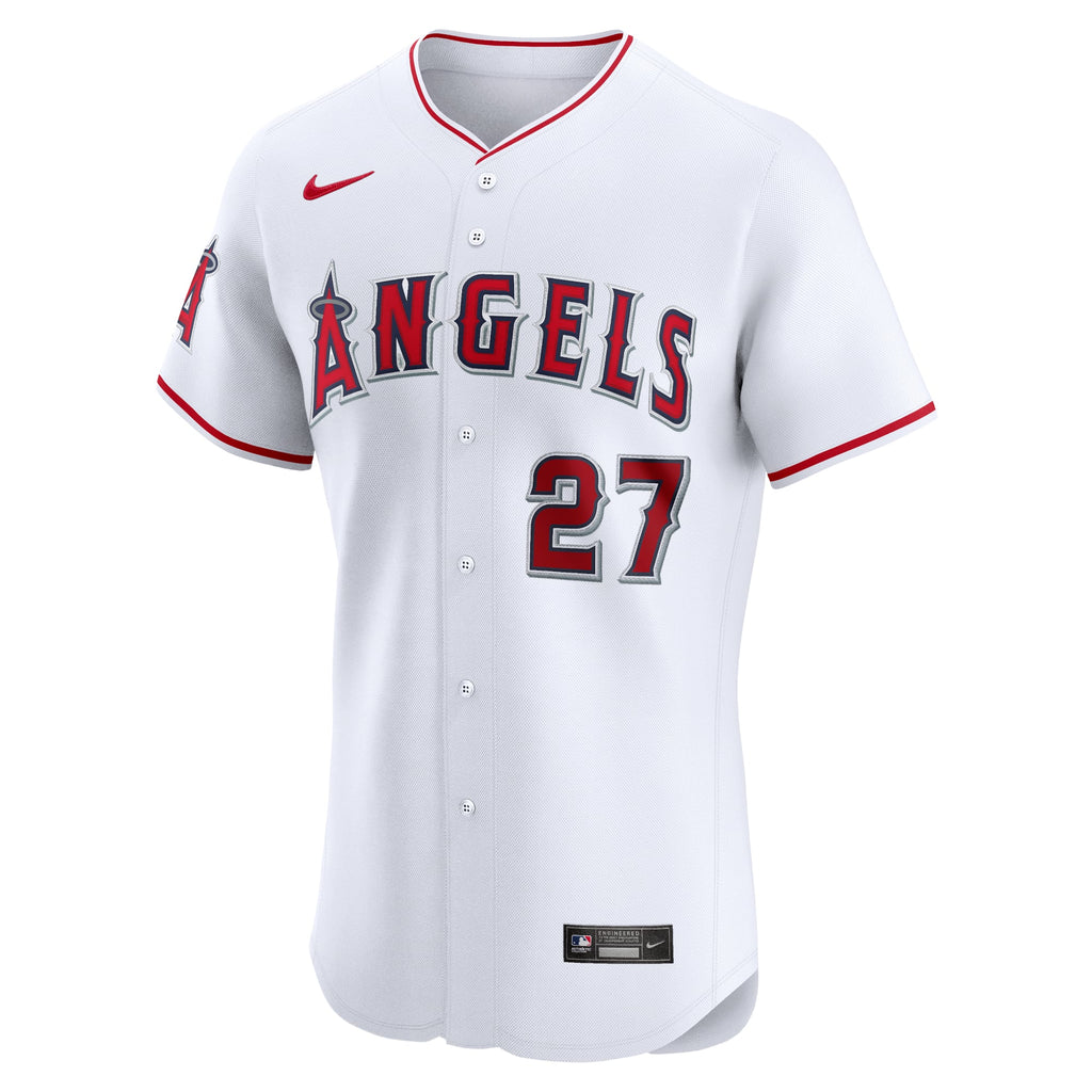 Men's Los Angeles Angels Mike Trout Nike White Home Elite Player Jersey - 3