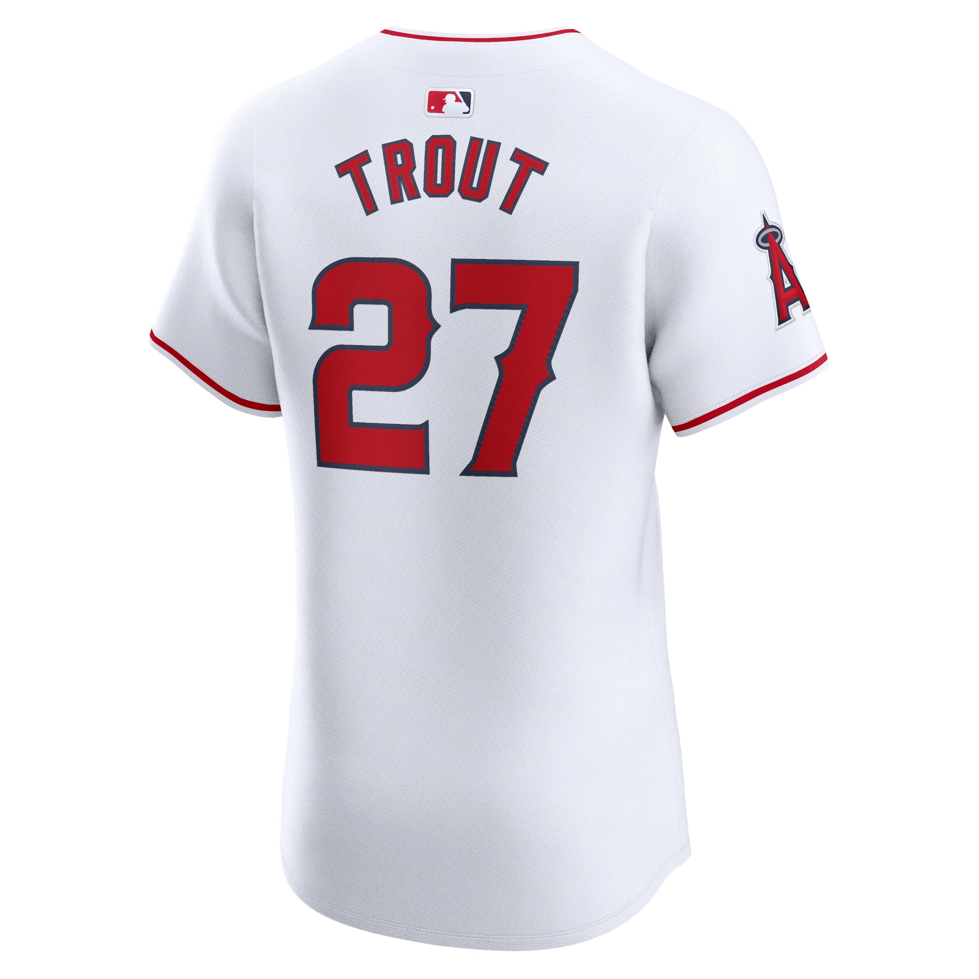 Men's Los Angeles Angels Mike Trout Nike White Home Elite Player Jersey - 4
