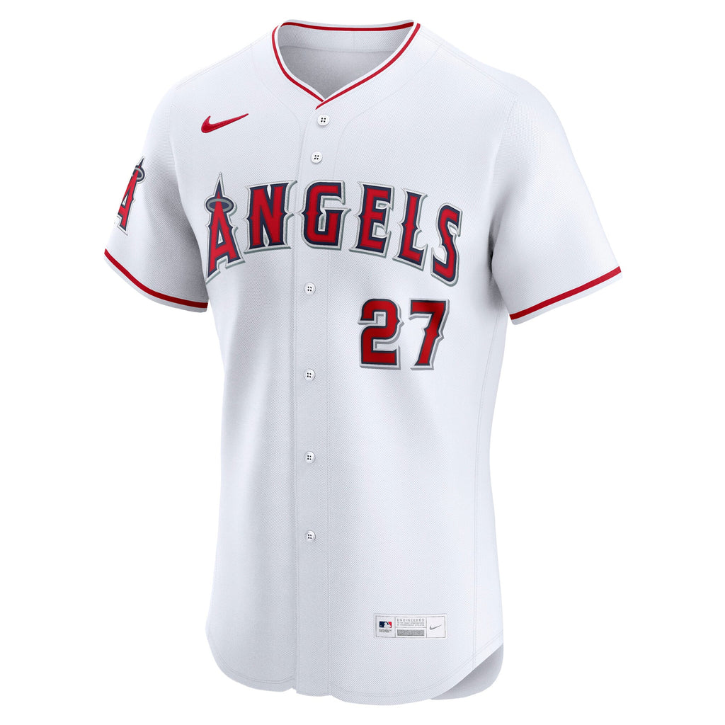 Men's Los Angeles Angels Mike Trout Nike White Home Elite Player Jersey - 3