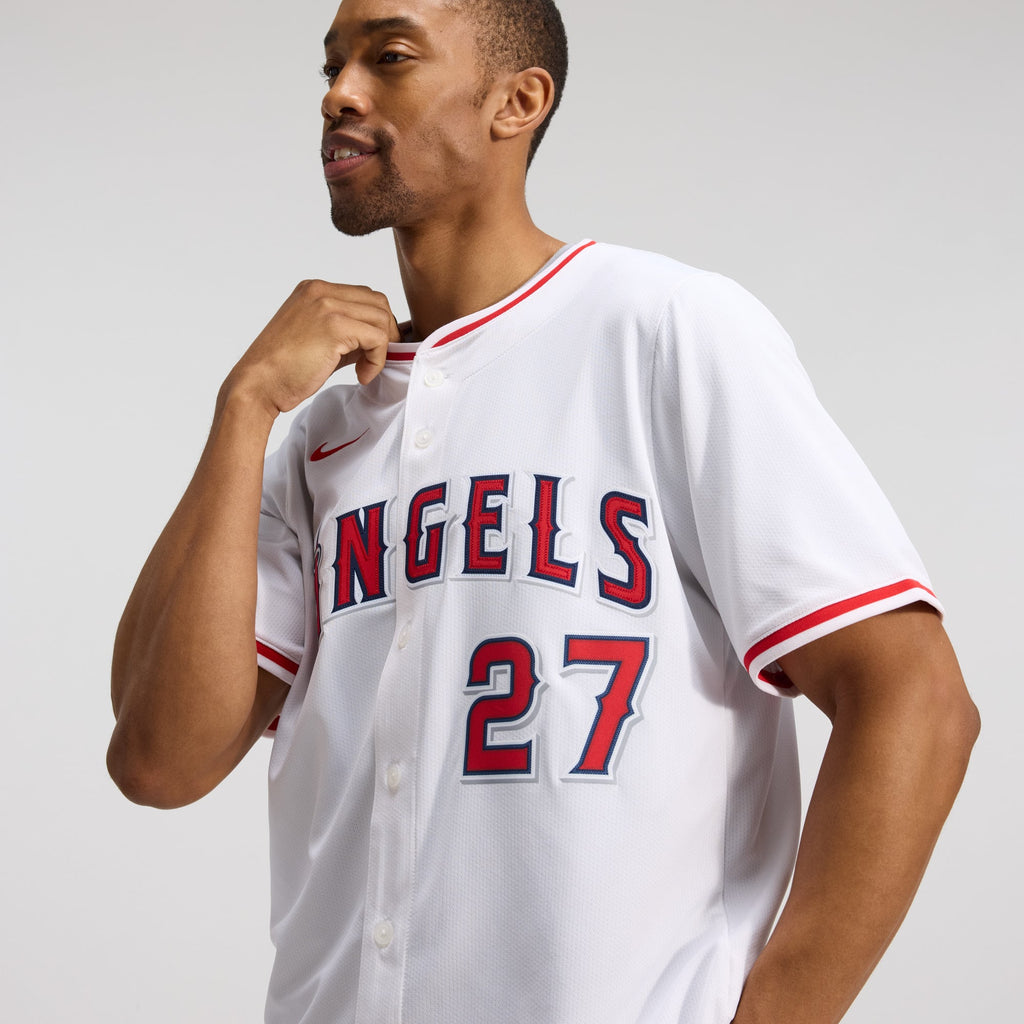 Men's Los Angeles Angels Mike Trout Nike White Home Limited Player Jersey - 11
