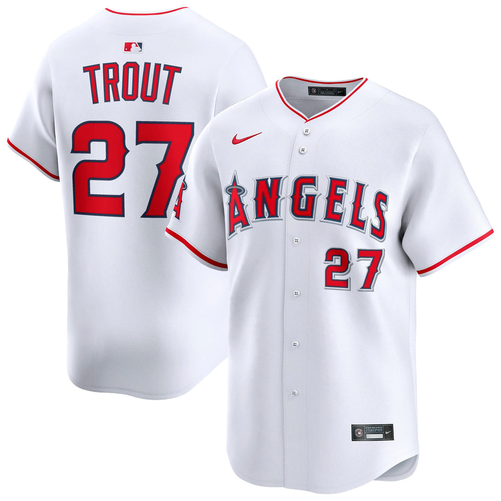 Men's Los Angeles Angels Mike Trout Nike White Home Limited Player Jersey - 2
