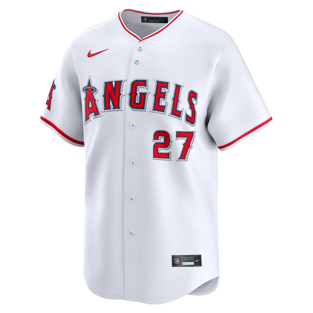 Men's Los Angeles Angels Mike Trout Nike White Home Limited Player Jersey - 7