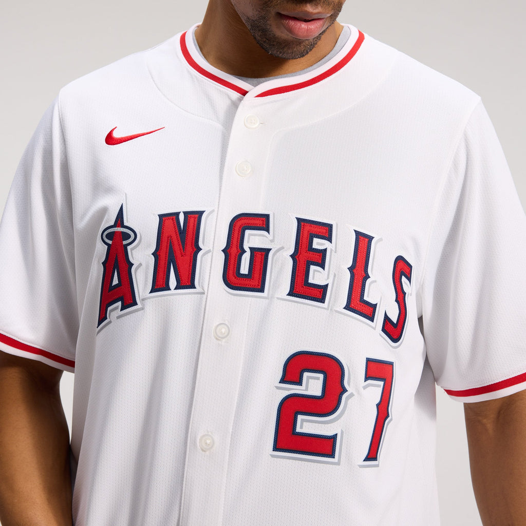 Men's Los Angeles Angels Mike Trout Nike White Home Limited Player Jersey - 10