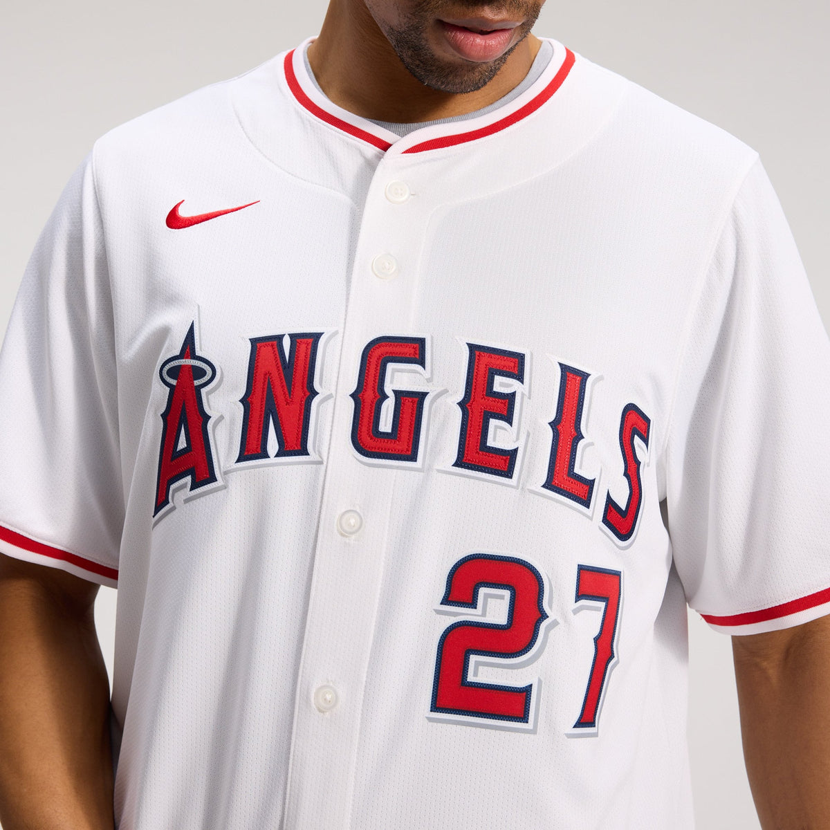 Men's Los Angeles Angels Mike Trout Nike White Home Limited Player Jersey - 10
