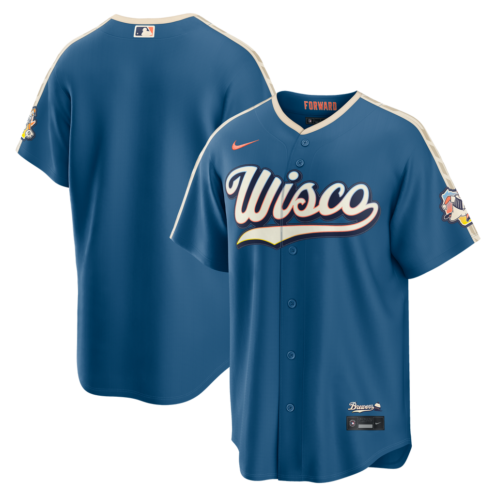 Men's Milwaukee Brewers Nike Mineral Blue 2026 City Connect Stadium Jersey - 2