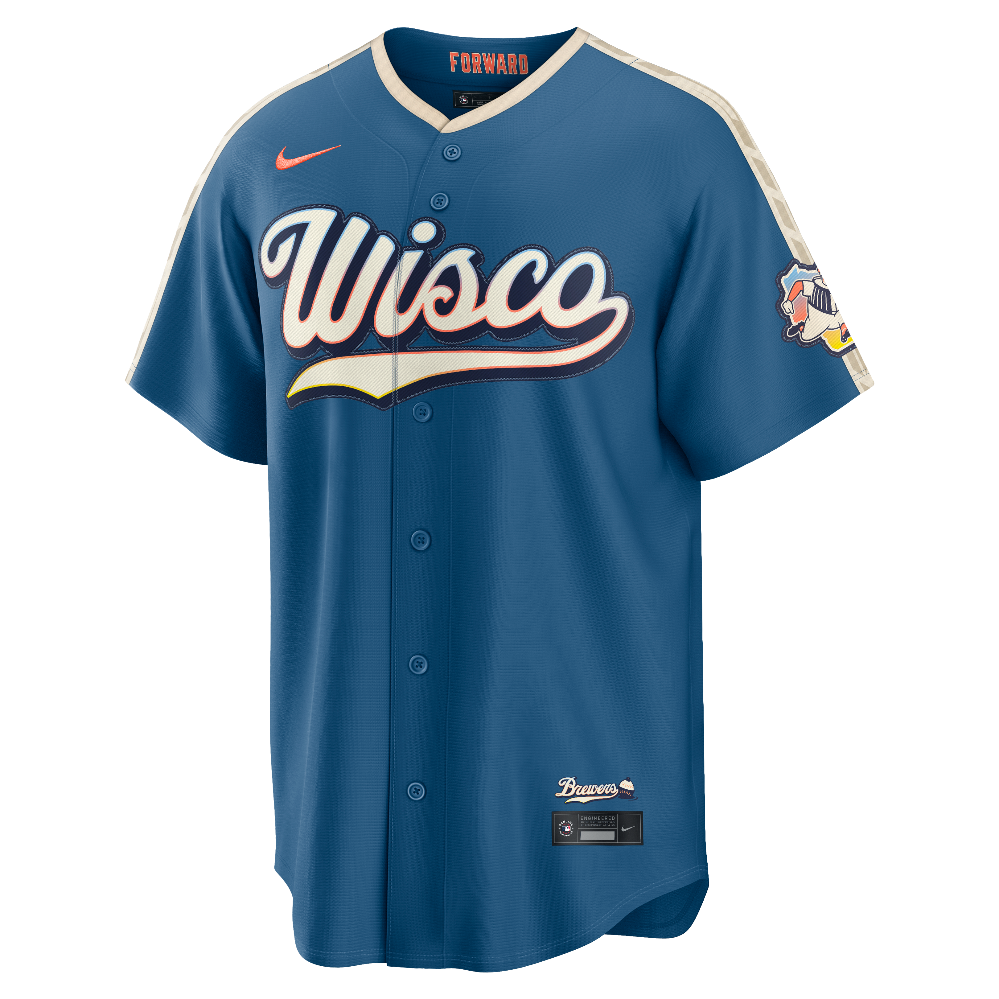 Men's Milwaukee Brewers Nike Mineral Blue 2026 City Connect Stadium Jersey - 3