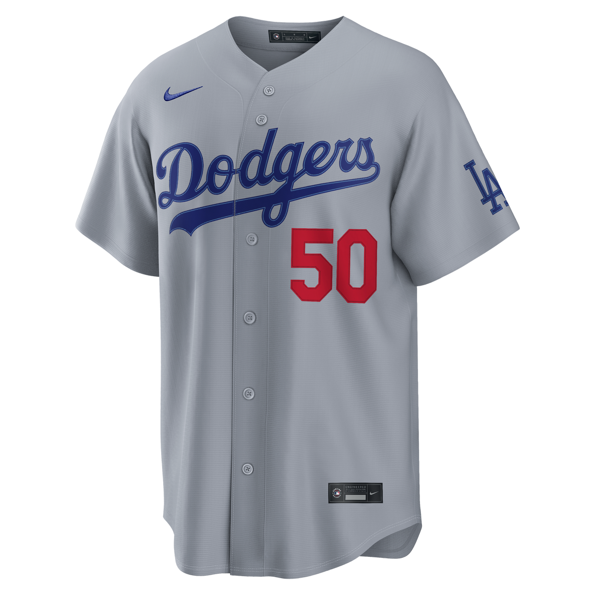 Men's Los Angeles Dodgers Mookie Betts Nike Gray Stadium Jersey - 3