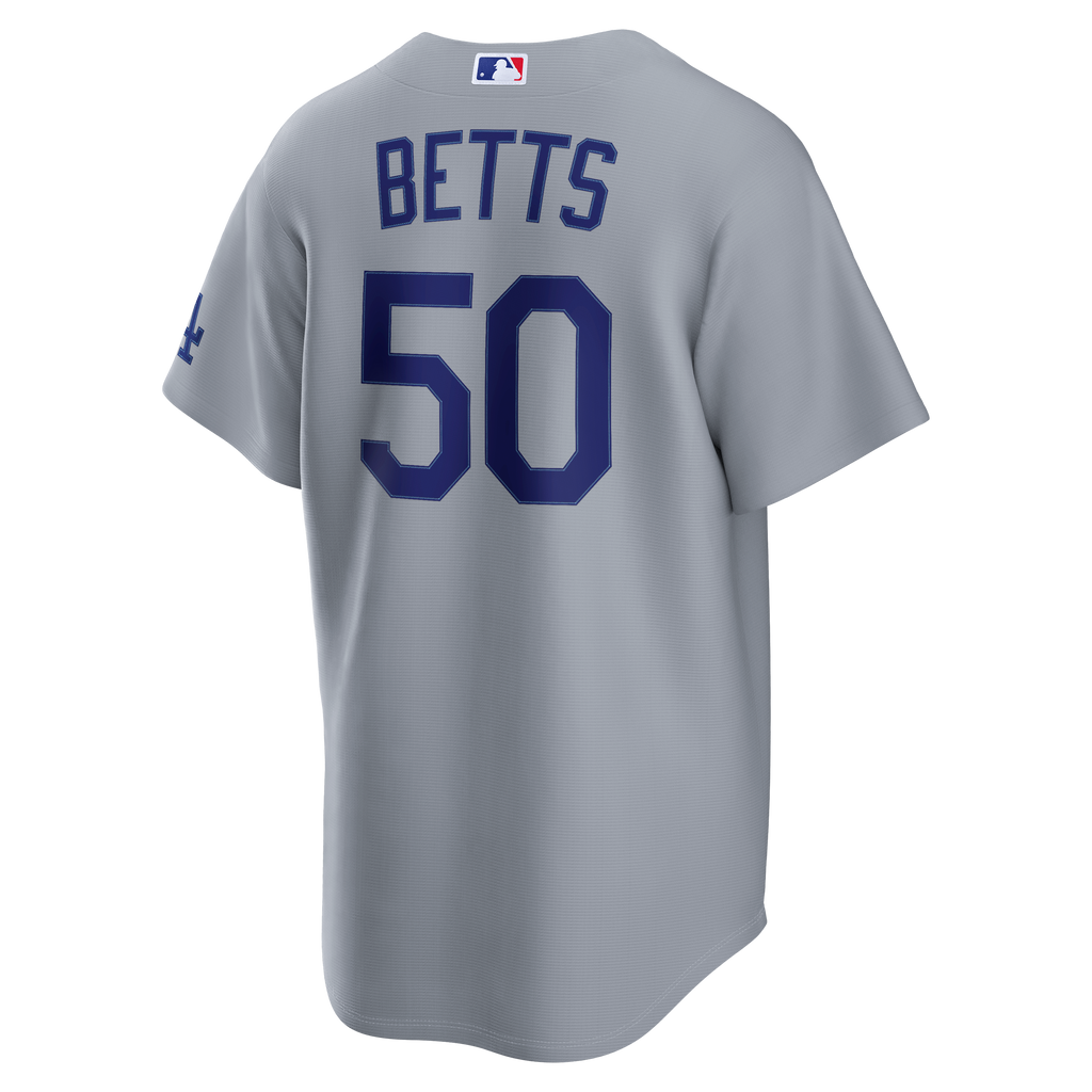 Men's Los Angeles Dodgers Mookie Betts Nike Gray Stadium Jersey - 4