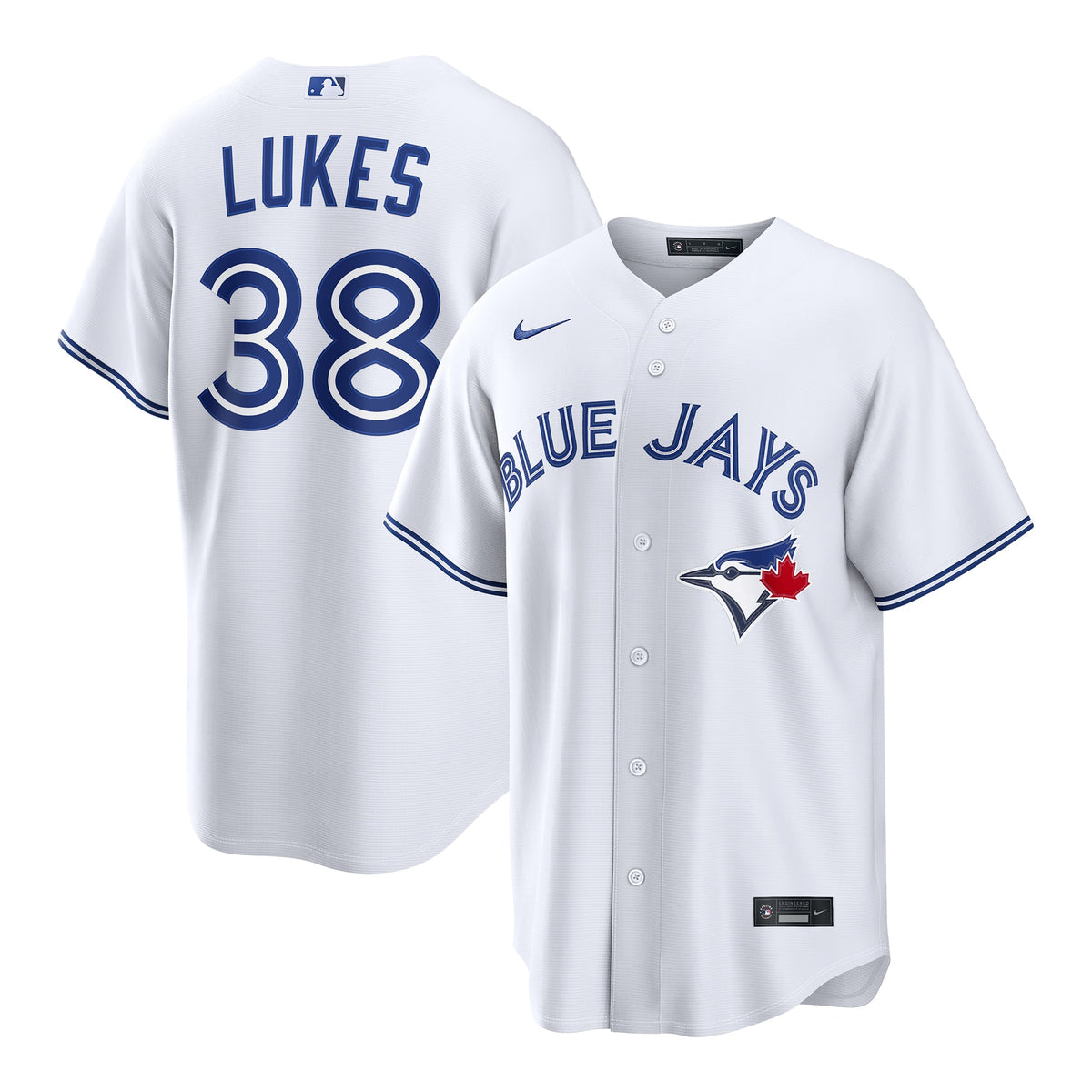 Men's Toronto Blue Jays Nathan Lukes Nike White Home Replica Jersey - 2