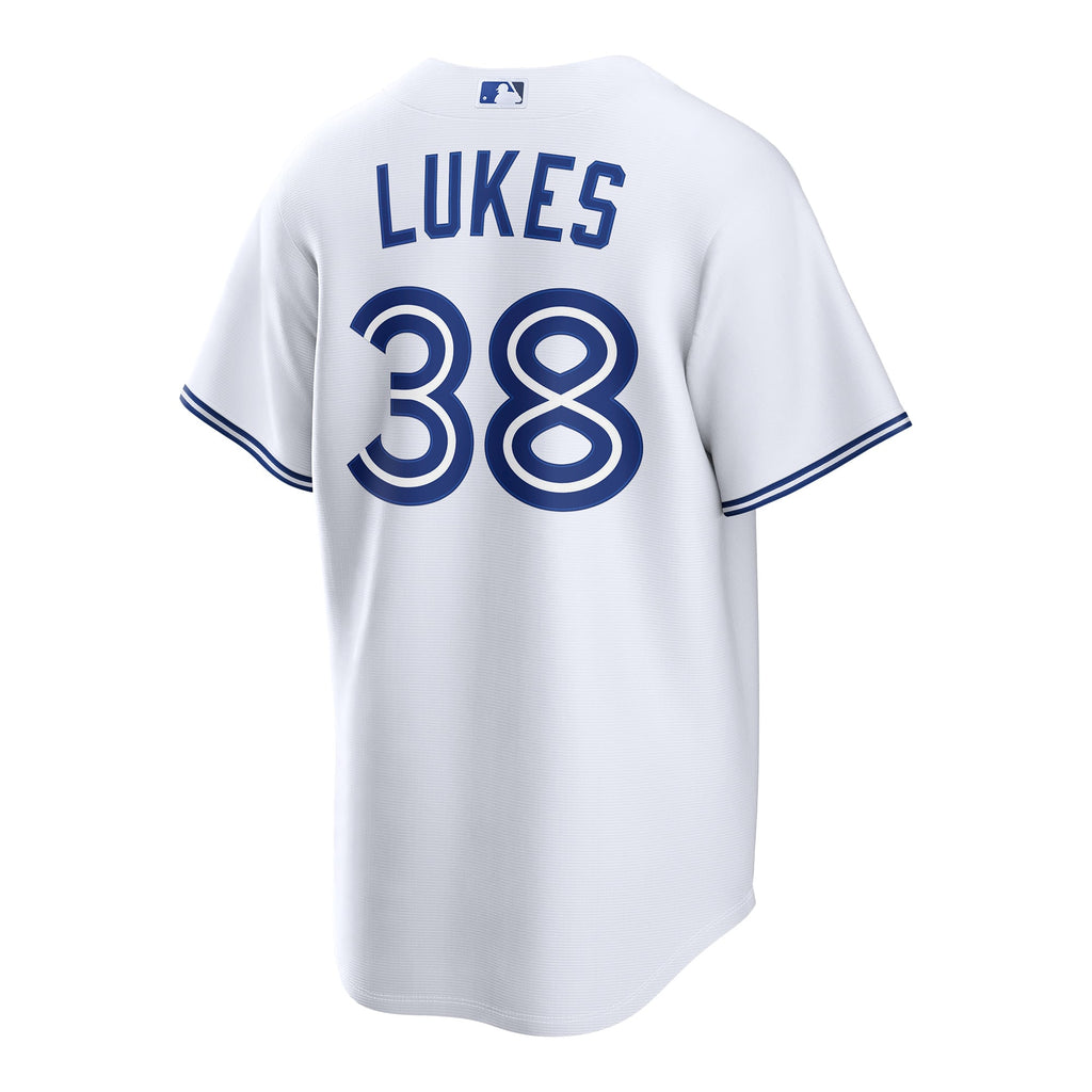 Men's Toronto Blue Jays Nathan Lukes Nike White Home Replica Jersey - 4