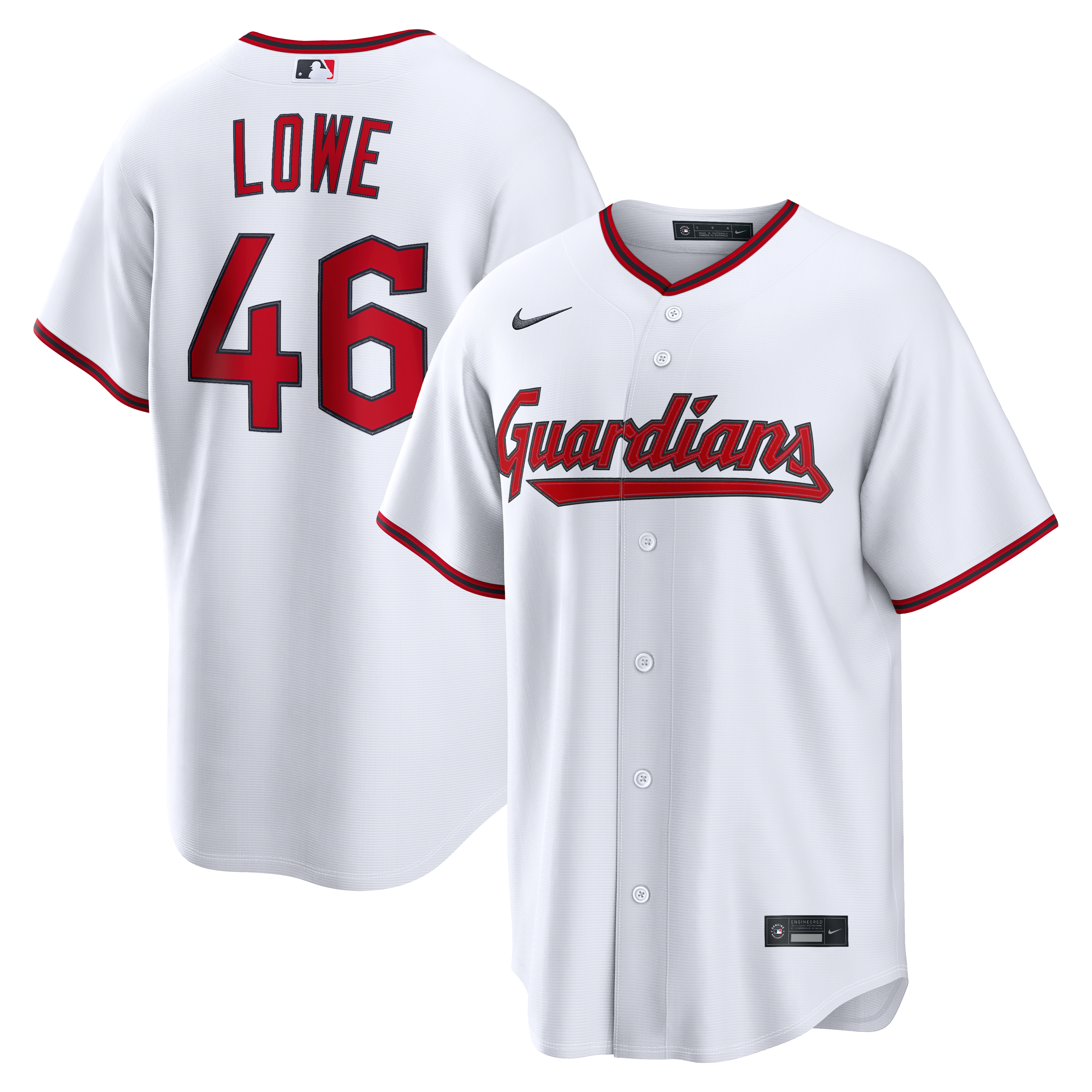 Men's Cleveland Guardians Nathaniel Lowe Nike White Home Replica Jersey - 2