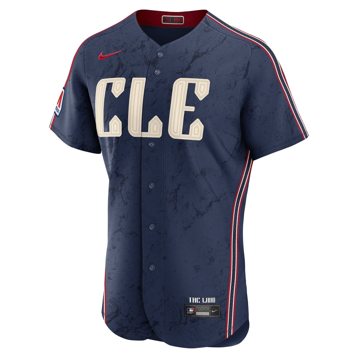 Men's Cleveland Guardians Nike Navy City Connect Authentic Sponsor Patch Jersey - 3