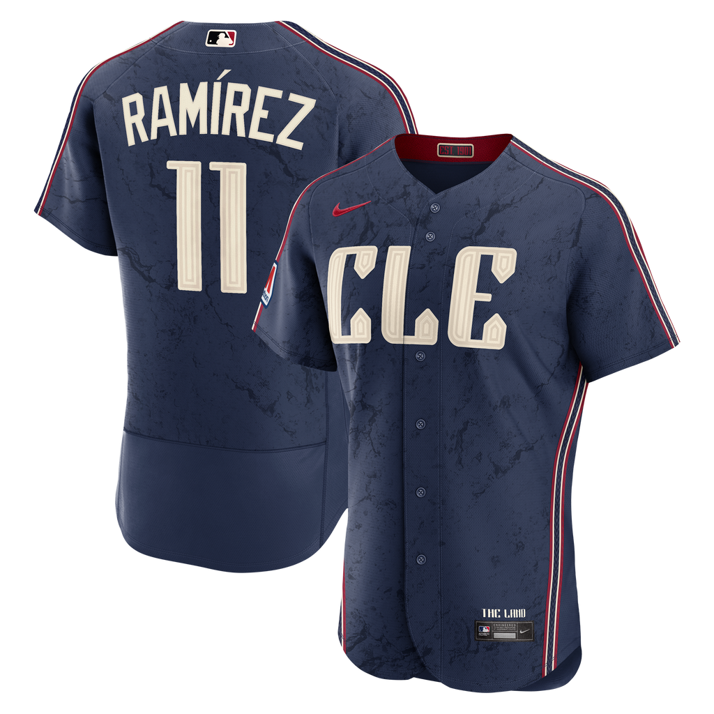 Men's Cleveland Guardians José Ramírez Nike Navy City Connect Authentic Sponsor Patch Jersey - 2