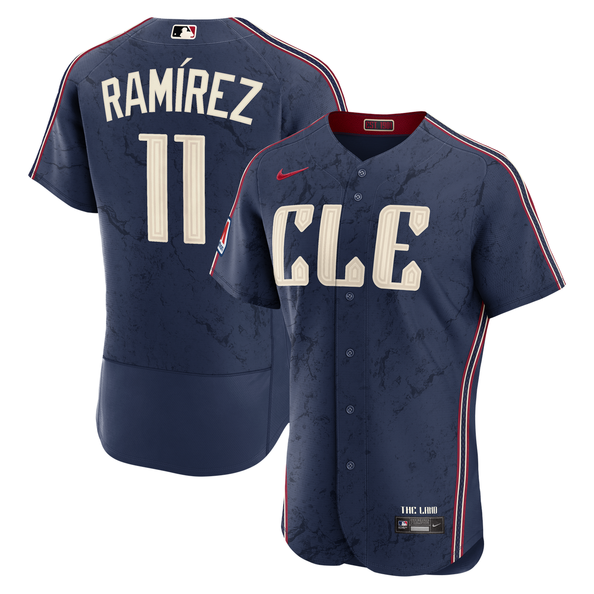 Men's Cleveland Guardians José Ramírez Nike Navy City Connect Authentic Sponsor Patch Jersey - 2