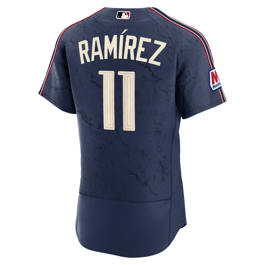 Men's Cleveland Guardians José Ramírez Nike Navy City Connect Authentic Sponsor Patch Jersey - 4