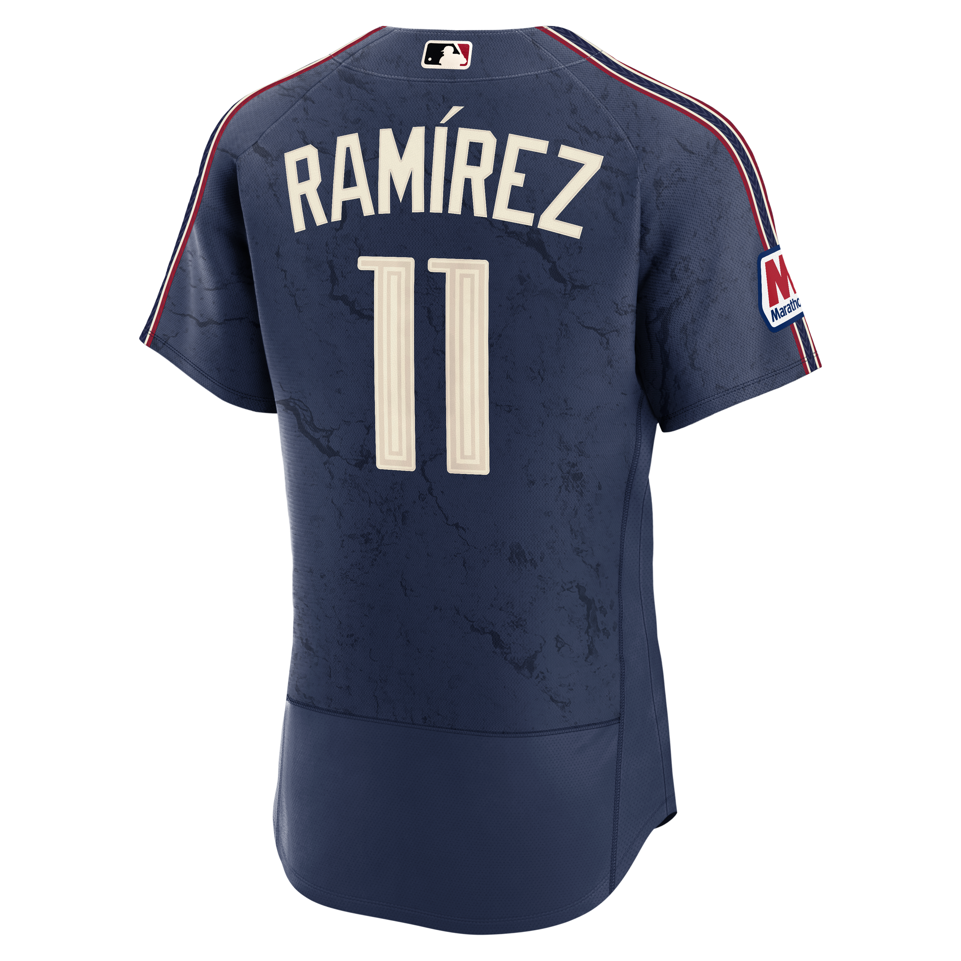 Men's Cleveland Guardians José Ramírez Nike Navy City Connect Authentic Sponsor Patch Jersey - 4