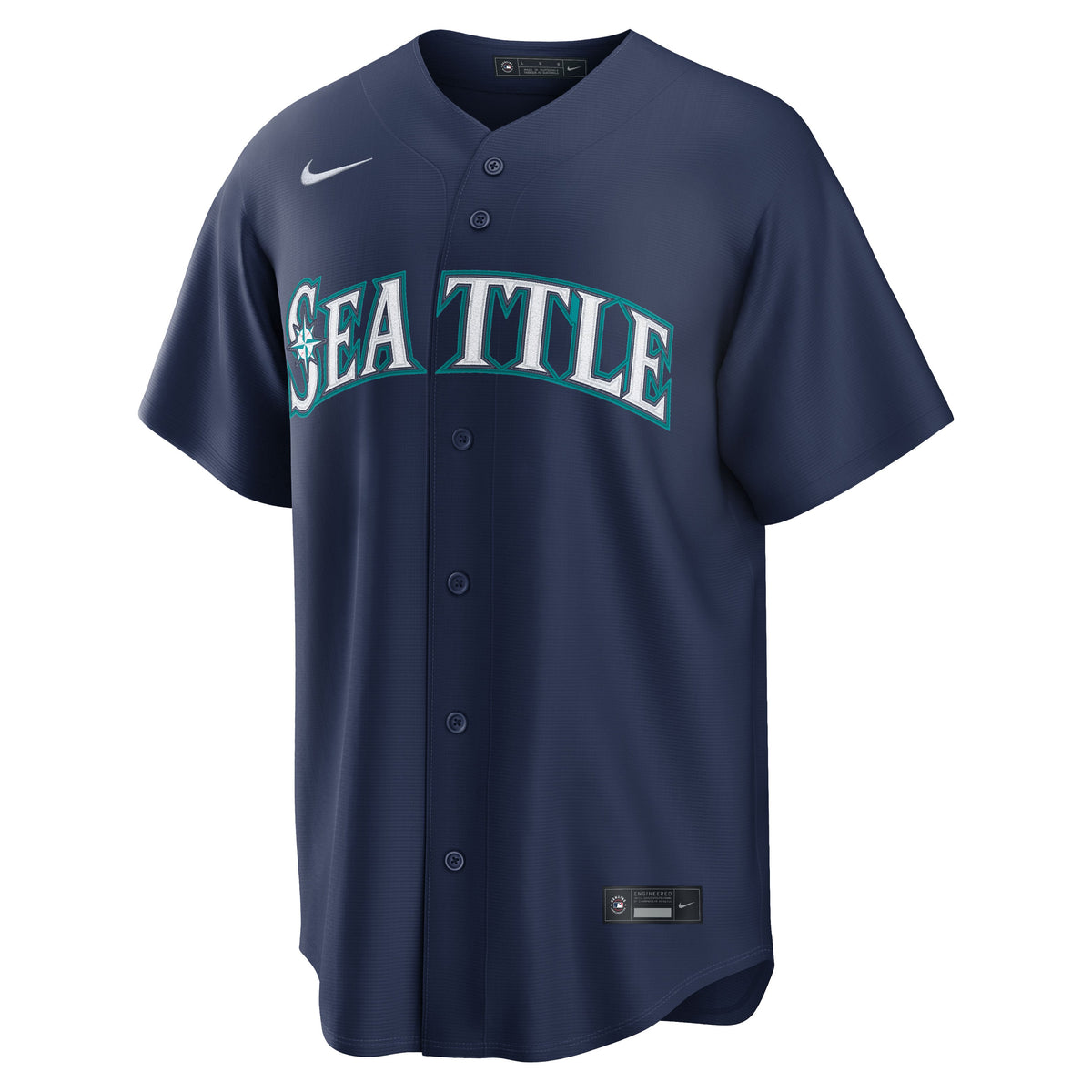 Men's Seattle Mariners Nike Navy Road Replica Jersey - 3