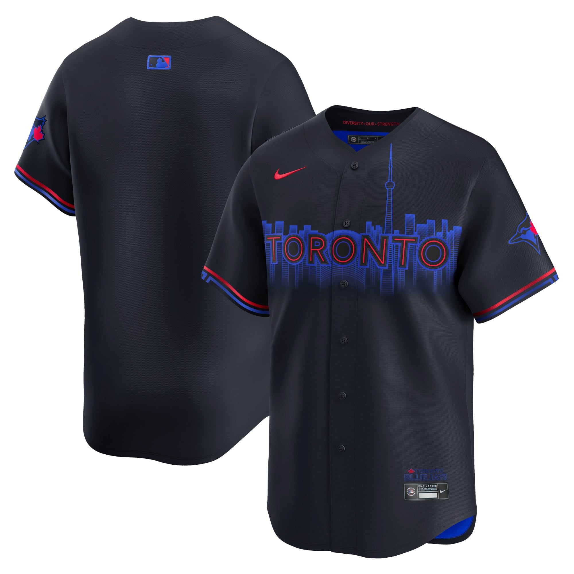 Men's Toronto Blue Jays Nike Navy 2024 City Connect Limited Jersey - 2