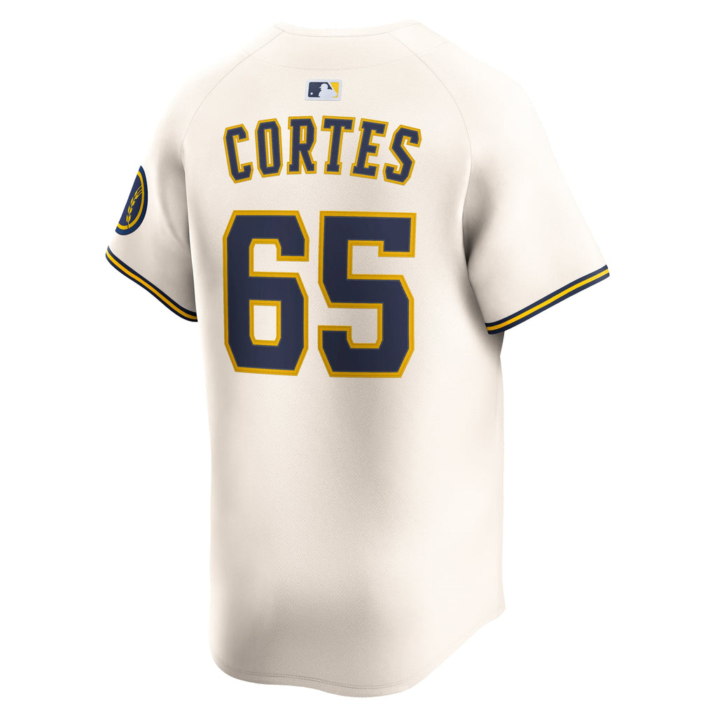 Men's Milwaukee Brewers Nestor Cortes Nike Cream Home Limited Player Jersey - 4