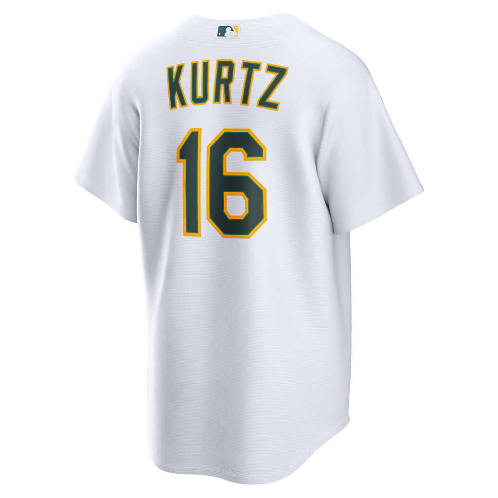 Men's Athletics Nick Kurtz Nike White Home Replica Jersey - 4