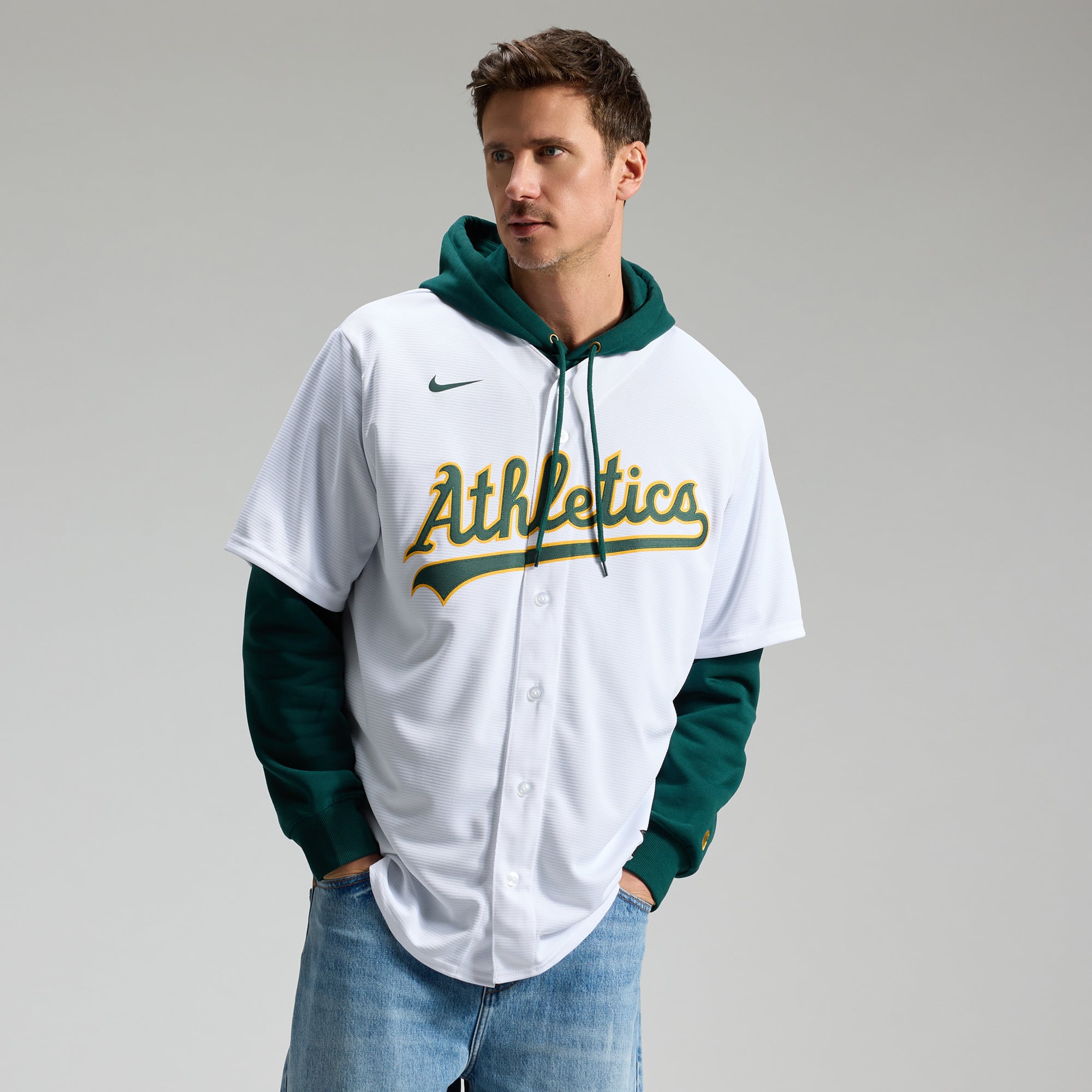 Men's Athletics Nick Kurtz Nike White Home Replica Player Jersey - 5