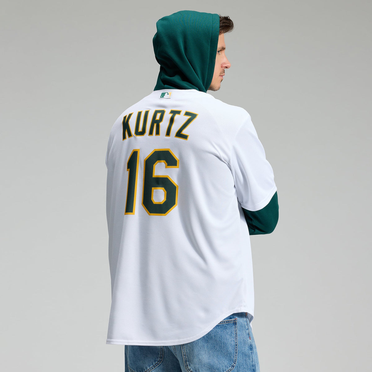 Men's Athletics Nick Kurtz Nike White Home Replica Player Jersey - 6