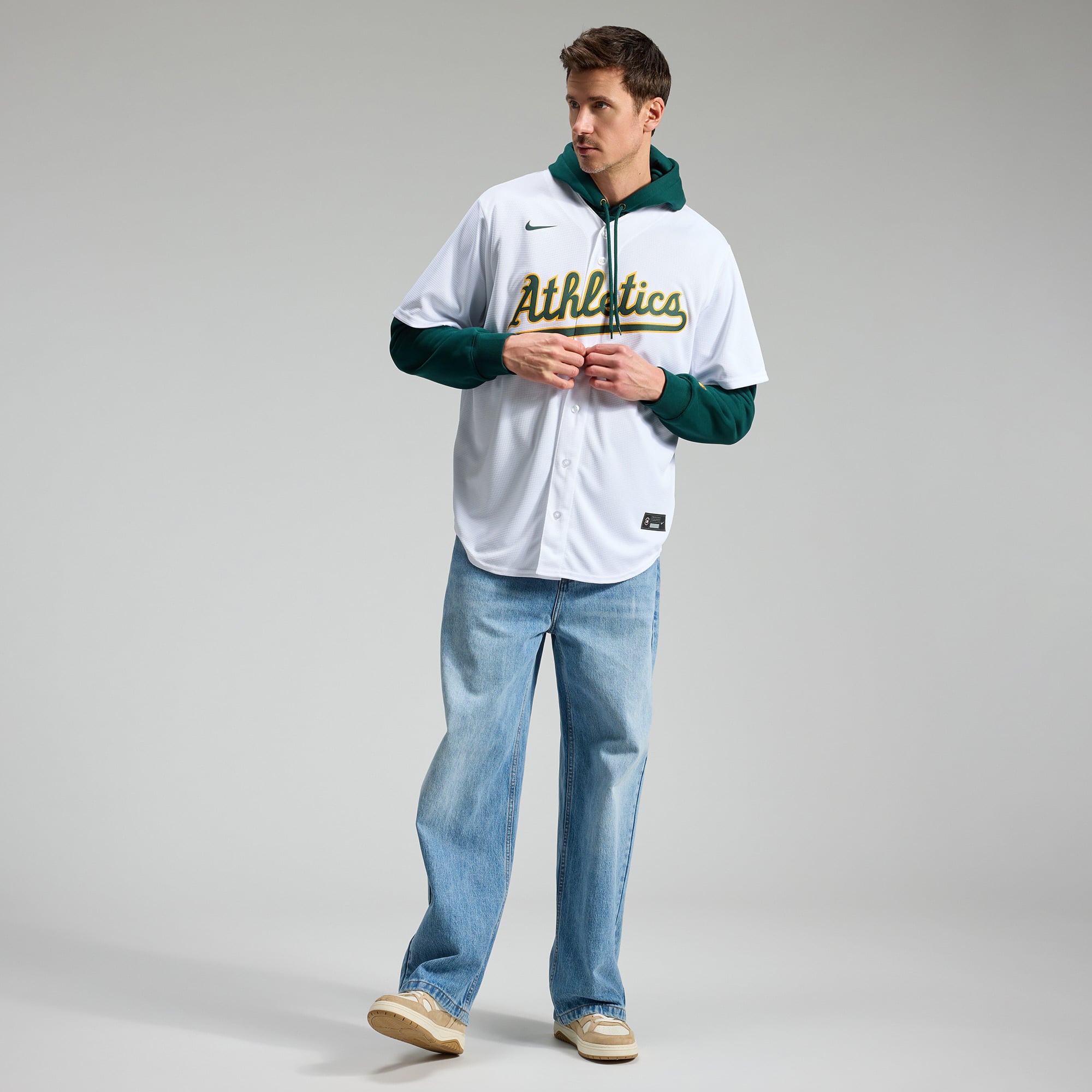 Men's Athletics Nick Kurtz Nike White Home Replica Player Jersey - 7