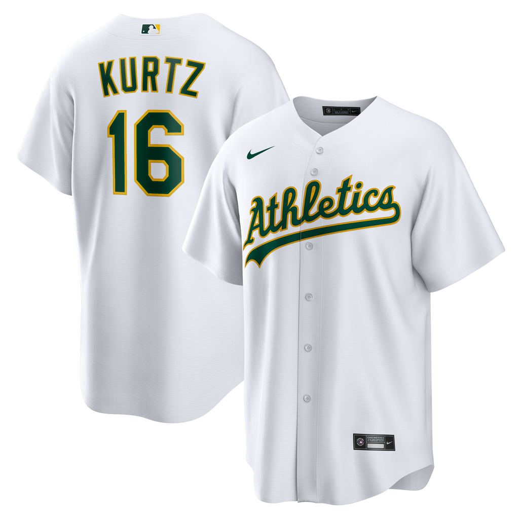 Men's Athletics Nick Kurtz Nike White Home Replica Player Jersey
