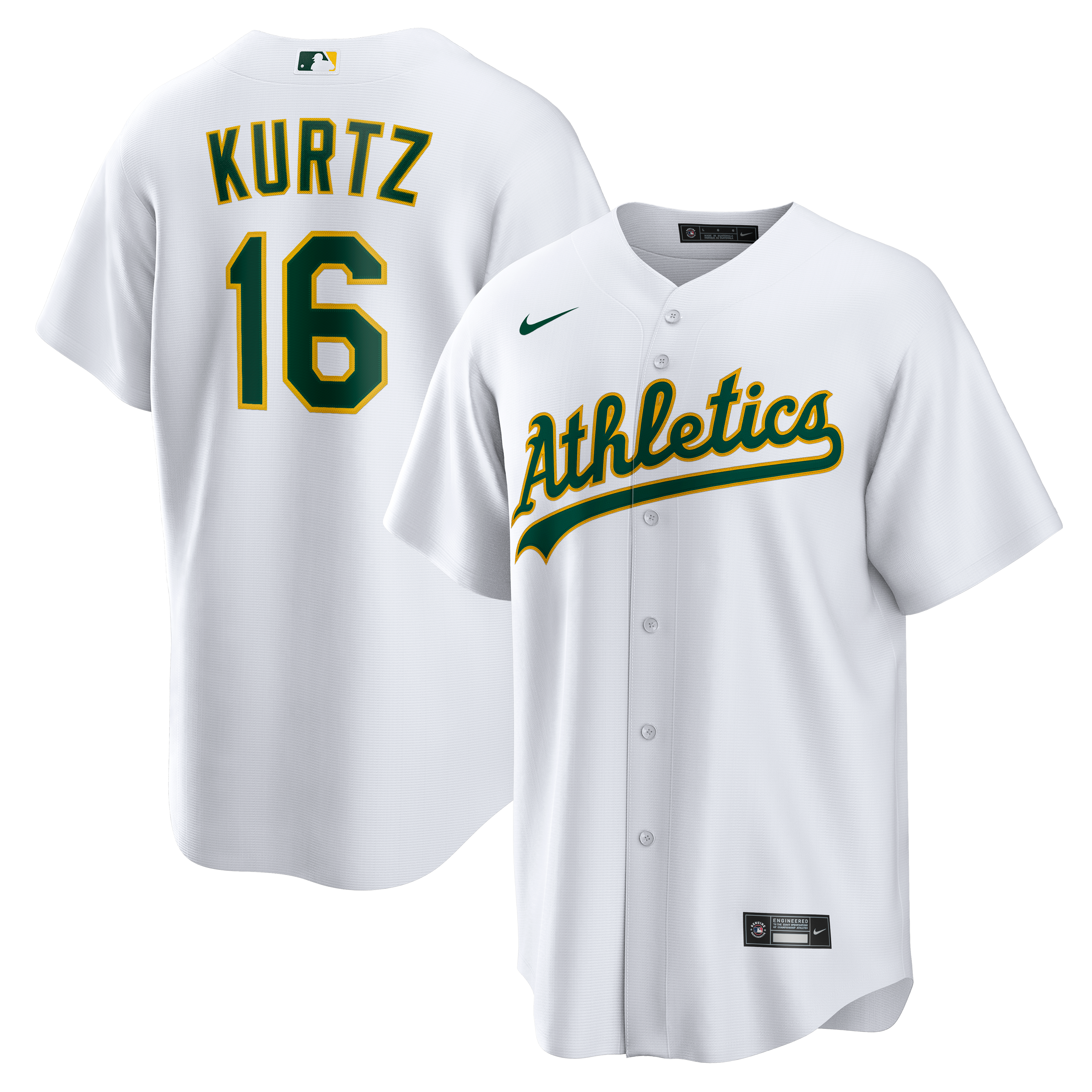 Men's Athletics Nick Kurtz Nike White Home Replica Player Jersey
