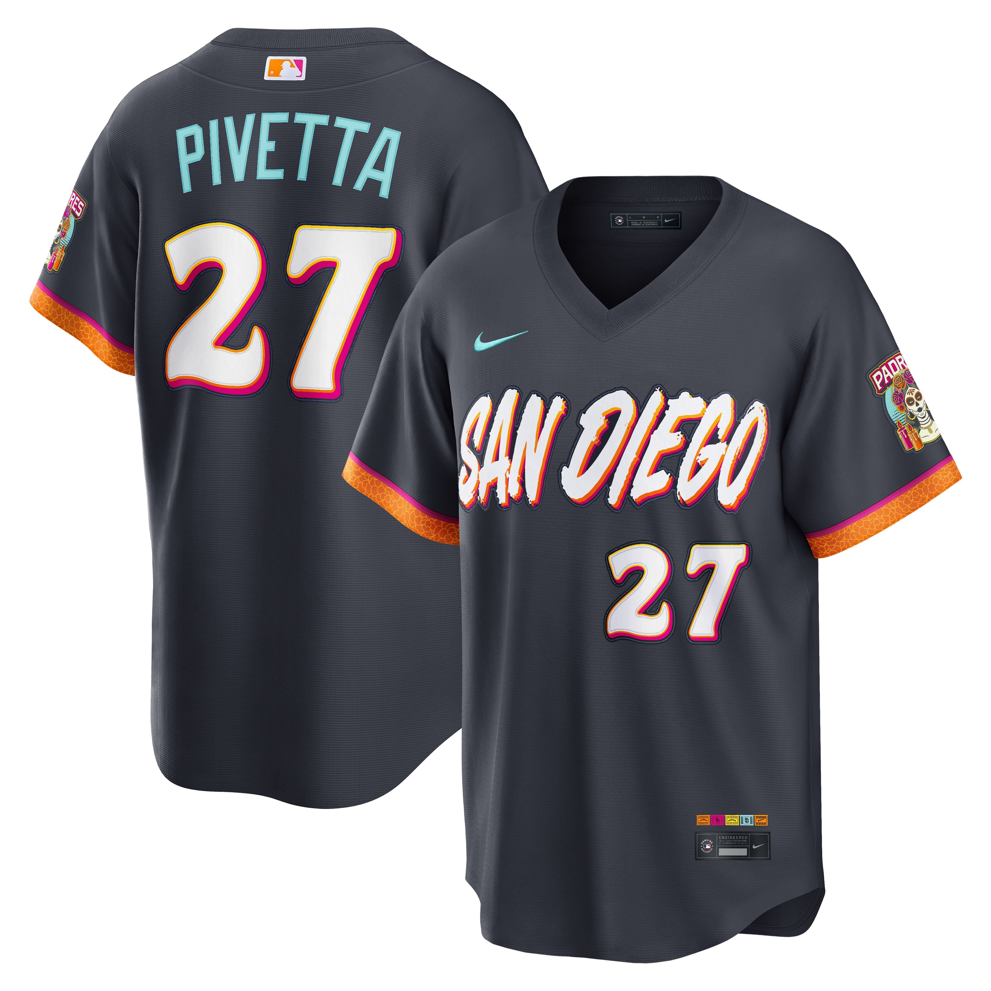 Men's San Diego Padres Nick Pivetta Nike Obsidian 2026 City Connect Stadium Jersey - 2