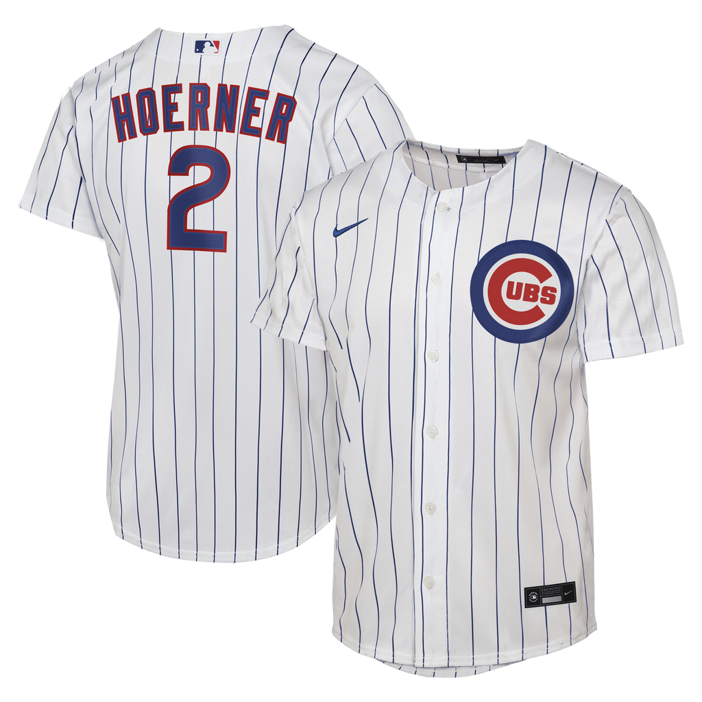 Male Chicago Cubs Nico Hoerner Nike White Home Replica Jersey - 2