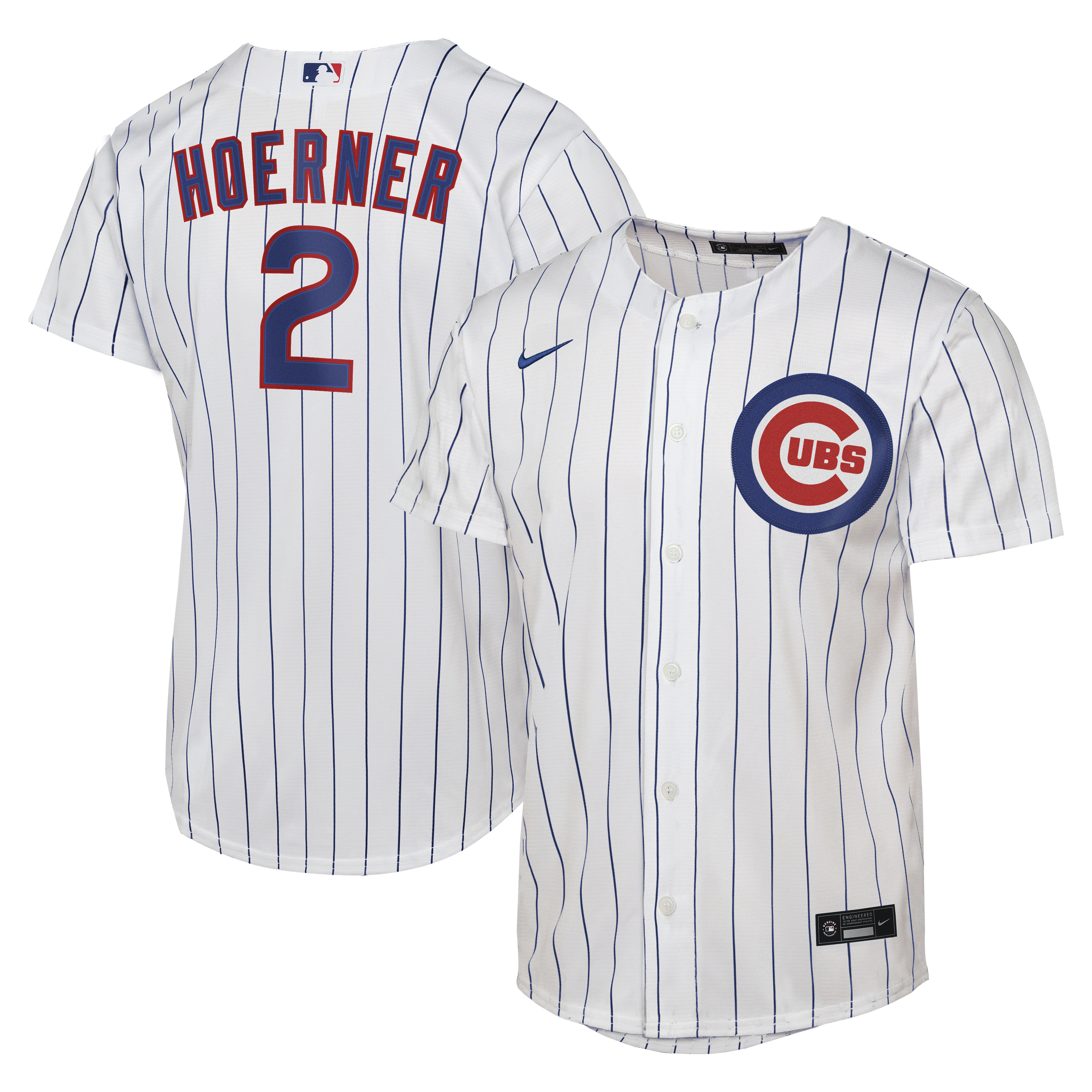 Male Chicago Cubs Nico Hoerner Nike White Home Replica Jersey - 2