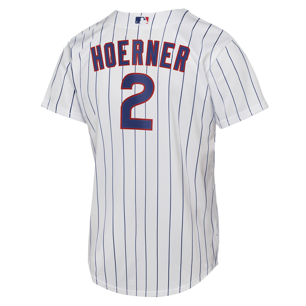 Male Chicago Cubs Nico Hoerner Nike White Home Replica Jersey - 4