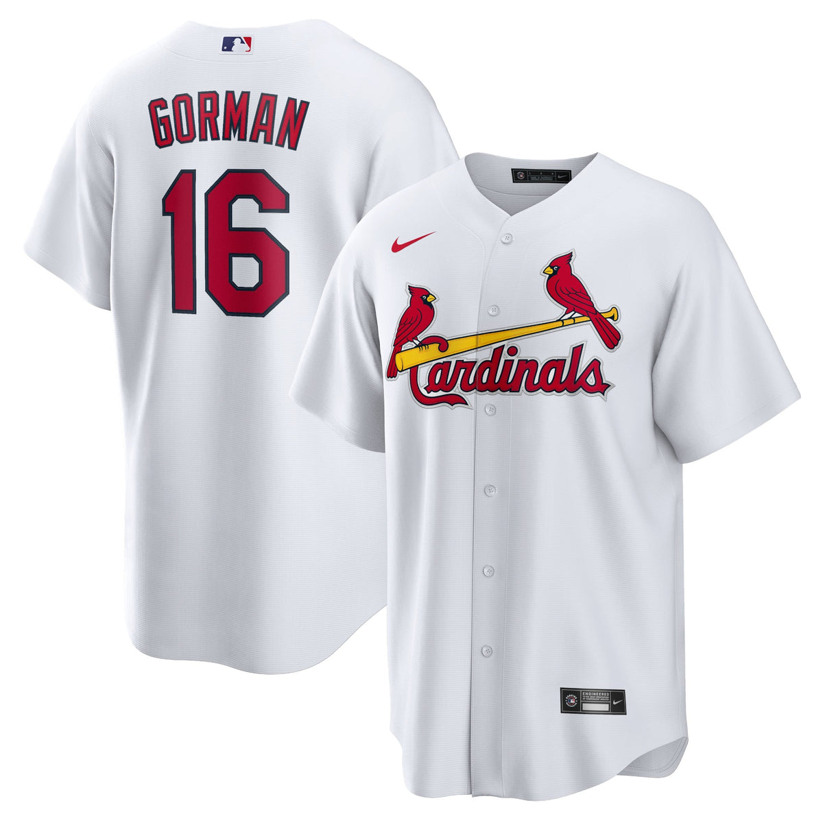 Men's St. Louis Cardinals Nolan Gorman Nike White Home Replica Jersey - 2