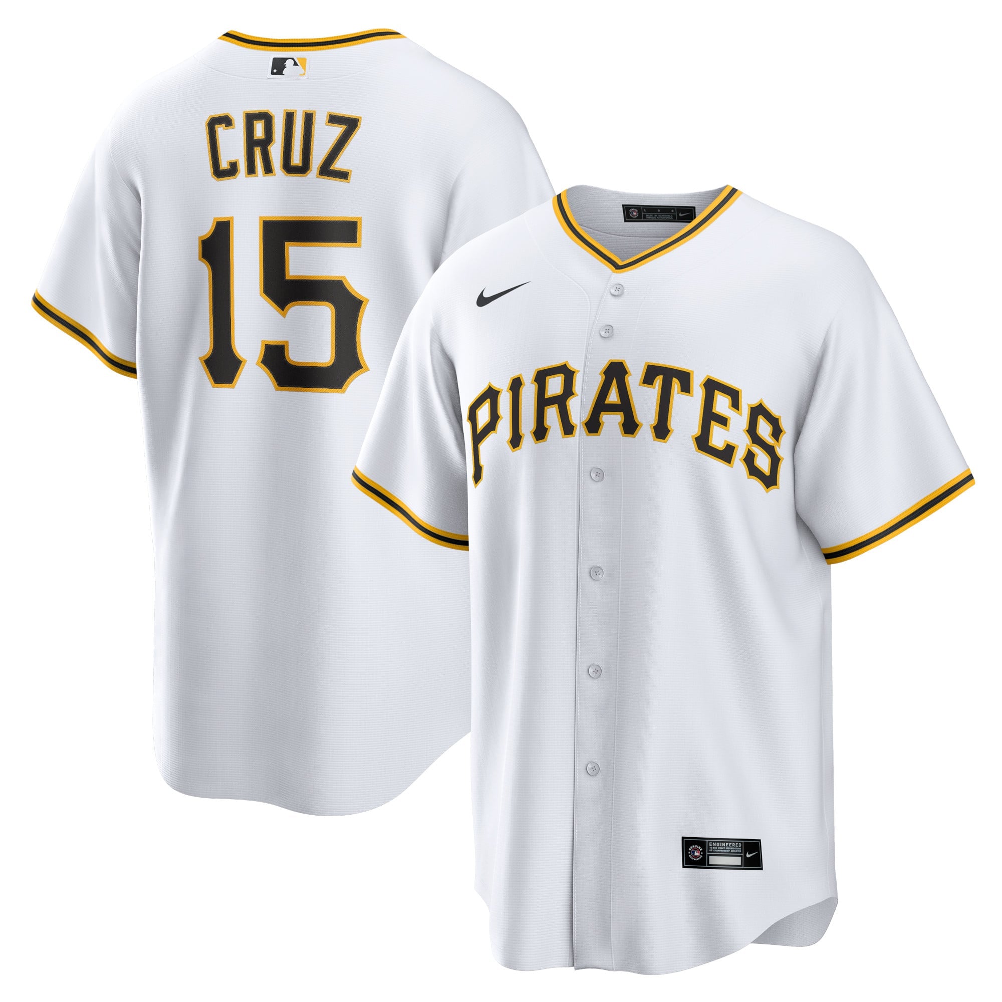 Men's Pittsburgh Pirates Oneil Cruz Nike White Home Replica Jersey - 2