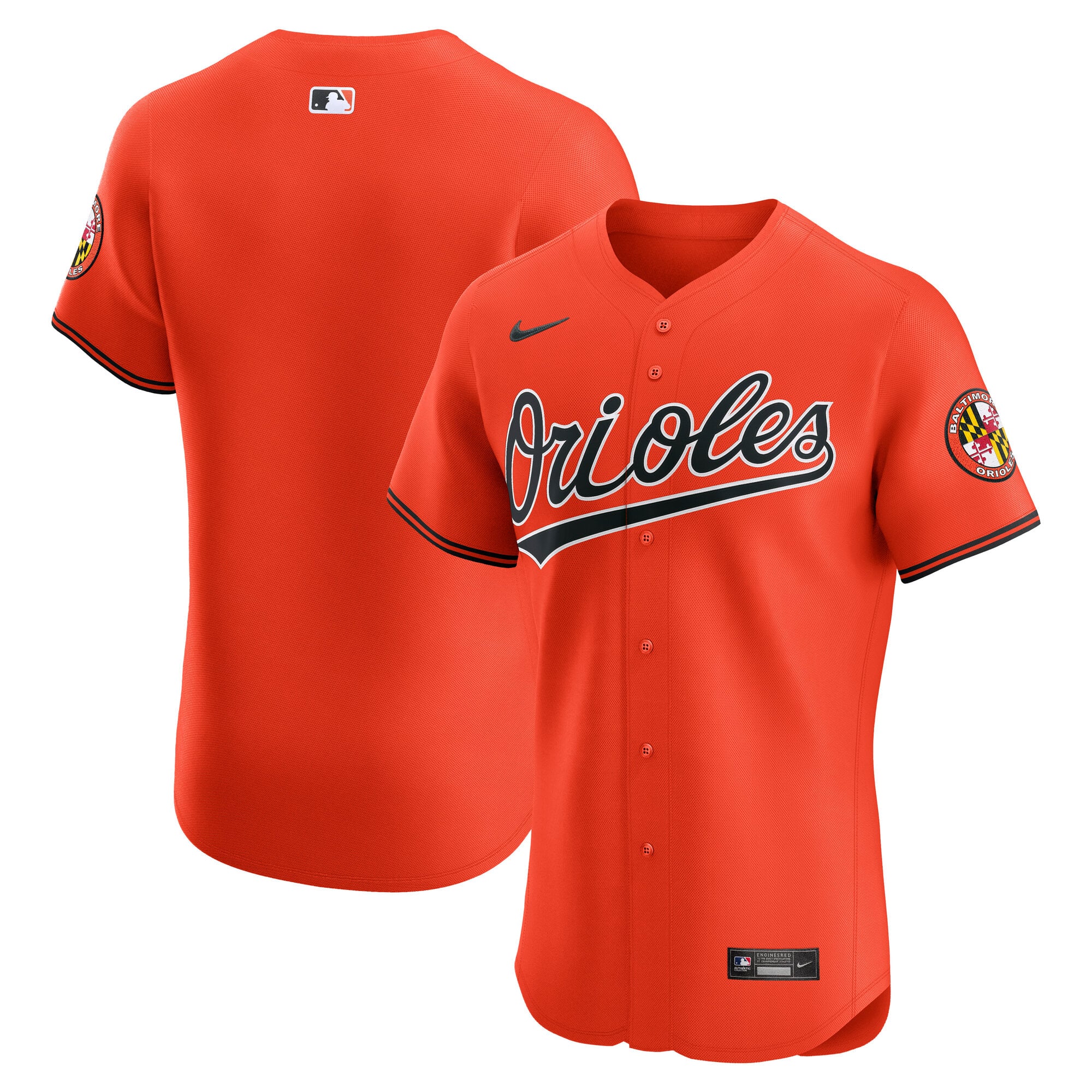 Men's Baltimore Orioles Nike Orange Alternate 2 Elite Jersey - 2