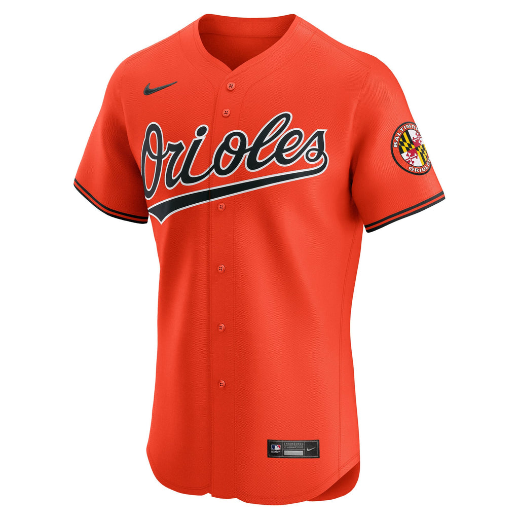 Men's Baltimore Orioles Nike Orange Alternate 2 Elite Jersey - 3