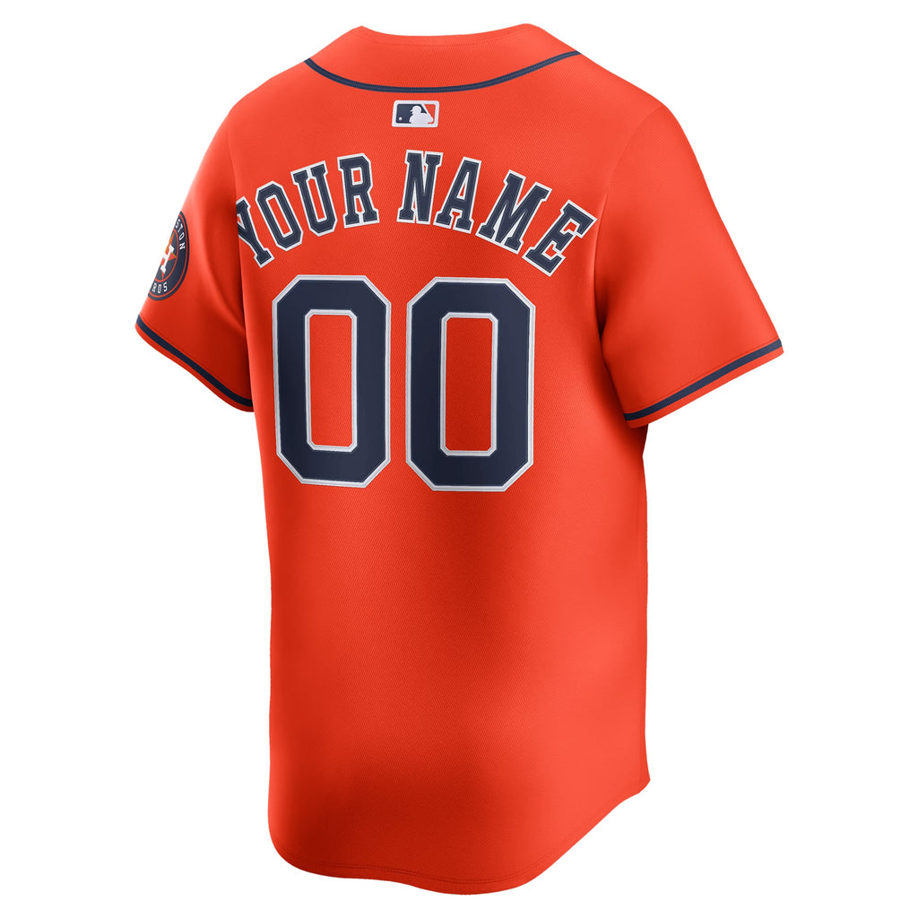 Men's Houston Astros Nike Orange Alternate Limited Custom Jersey - 4
